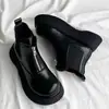 Venda Quente Outono Inverno 2026 Novo Estilo Estilo Britânico Botas Martin Botas Curtas Femininas Bico Redondo Sola Grossa Botas Aumentadoras de Altura Botas de Cano Feminino