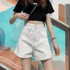 Shorts Jeans Preto Feminino Cintura Ultra Alta Emagrecimento Verão 2024 Novo Linha A Solto Super Shorts Roupa Externa Verão