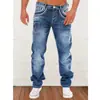 Jeans Casuales Rectos Lavados para Hombre Jeans Casuales Sueltos Vintage para Hombre Denim Lavado Casual