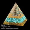 Pirámide de Cristal Natural de 8 cm Decoración Creativa para el Hogar Adorno Artesanal Bola de Cristal Envuelto en Resina Pirámide de Resina
