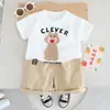 Conjunto de Verão para Meninos Transfronteiriço 2025 Novo Estilo Bebê Desenho Animado Manga Curta Conjunto de Duas Peças Roupas de Verão para Bebê