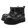 Botas de Nieve con Piel Integrada para Mujer 2025 Otoño e Invierno Nuevo Estilo Botas Cortas de Algodón Lavado de Piel de Vaca Mangas Calientes Botas Cortas de Lana