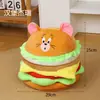 Taburete de Almacenamiento con Forma de Hamburguesa para Sala de Estar, Taburete Pequeño Elegante, Caja de Almacenamiento para Juguetes y Snacks, Taburete de Almacenamiento Creativo, Taburete Bajo Multifuncional