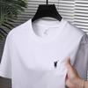 Verano Clásico Logotipo de Pony Algodón Puro Cuello Redondo Manga Corta Pareja Holgada Casual Versátil Color Puro Bordado Camiseta Camiseta Interior