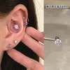 Colección de Pendientes de Hueso del Oído Morado de Ensueño Pendientes de Zirconia Pendientes Planos Espirales de Titanio Médico para el Hélice Pendientes de Hueso del Oído Morados