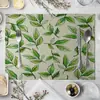 Hojas Verdes posavasos para plato de restaurante occidental