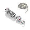 Colgante de plata de ley con mantra de seis palabras Mantra Chian Hueco se puede abrir para guardar cosas collar colgante caja gawu adornos para hombres y mujeres