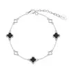 Accesorios cuidadosamente seleccionados, Pulsera de trébol de cuatro hojas Van Cleef & Arpels de moda para mujer, Estilo Ins simple, Pulsera de plata de buena suerte, éxito de ventas transfronterizo