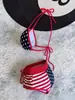 Transfronterizo 2025 Europeo y Americano Comercio Exterior Nuevo Estilo Estampado Cuello Corbata Amazon Bikini Triángulo Conjunto de Dos Piezas Traje de Baño