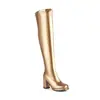 Botas largas sexys estilo europeo y americano, tacón grueso, botas de mujer hasta la rodilla, tallas grandes, comercio exterior 32-48