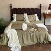 Juego de Cama de Lujo Retro de 60 Hilos, Doble Cara, Tencel Lenzing, Colcha de Verano, Faldón de Cama, Juego de Cuatro Piezas con Encaje, Suave como la Seda para Dormir Desnudo, Colcha para Aire Acondicionado