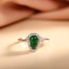 Anillo de calabaza de plata de ley S925 con incrustaciones de jade calidad A, anillo abierto simple de moda para mujer, combina con todo