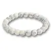 Pulsera Creativa de Color Sólido con Cuentas de 8m de Piedra Volcánica Ojo de Tigre Pulsera de Joyería Manual Elástica Simple Unisex Pulsera de Muñeca