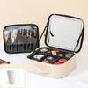 Bolsa de Maquillaje con Espejo LED, Bolsa de Maquillaje de Alta Gama, Bolsa Portátil de Gran Capacidad, Bolsa Portátil Multicapa de Alto Valor