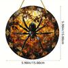 Araña negra acrílica colgante para Halloween, atrapasol gótico con logotipo de araña, decoración para fiestas