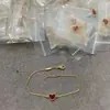 Colar Fanjia Banhado a Ouro 18K de Alta Qualidade Coração de Pêssego Coração Corrente de Clavícula de Ágata Vermelha de Alta Qualidade para Mulheres Venda Direta da Fábrica
