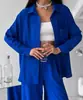 2026 Conjunto de Pantalón Ancho Casual de Color Sólido con Bolsillos y Cárdigan para Mujer Europeo y Americano Amazon