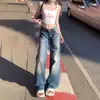 Jeans de Pierna Ancha con Diseño Lavado 2026 para Mujer Sueltos Adelgazantes Cubren las Caderas Pantalones Versátiles de Longitud Completa Dropshipping