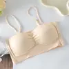 Design Costas Finas Alças Finas Roupa Íntima Feminina Sutiã Camisola Bustier Bandeau Sem Costura Com Bojo Fixo Sem Aro Push-up