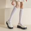 Calcetines Blancos de Pantorrilla para Mujer Verano Delgados Jk Media Pantorrilla Calcetines Media Pierna Medias Negras Sobre la Rodilla Calcetines de Presión Adelgazantes Primavera y Verano