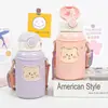 Taza de Agua Térmica Infantil con Popote para Niña Estudiante Linda Bebé Portátil de Gran Capacidad Taza Tetera de Verano