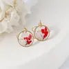 Aretes exquisitos de flor real de venta caliente transfronteriza resina gota pegamento joyería de flor seca aretes nomeolvides joyería artesanal al por mayor