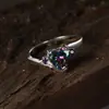 Comercio exterior nuevo deseo Amazon amor micro incrustado azul agua piedra Hao anillo moda damas fabricantes suministro al por mayor
