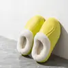 Sapatos de Algodão Cor Lisa Impermeáveis EVA Femininos 2026 Outono Inverno Novos Internos Com Pelúcia Quente Sola Macia Par Casa Sapatos de Algodão Masculinos