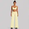 Conjunto fitness transfronteiriço com top esportivo de gola halter, secagem rápida, roupa casual para esportes ao ar livre, corrida, yoga para mulheres