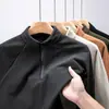 2026 Nova Camiseta Térmica Masculina de Lado Duplo Escovada Stretch com Meio Zíper para Homens