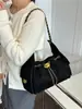 Bolso de hombro acolchado estilo Chanel, bolso hobo de moda de gran capacidad, bolso tipo cubo con cordón, bolso bandolera con cadena, bolso de mujer