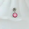Disco de aleación de titanio F136 incrustado con uña de lengüeta de diamante checo, uña de labio, uña de hueso de oreja, piercing de bola de titanio G23