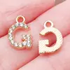 Colgantes de Letra P del Alfabeto Inglés en Oro de 26 Quilates con Diamantes, Dijes Mayúsculos en Inglés, Collares Pendientes DIY, Accesorios de Joyería Transfronterizos