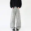 Ropa para Hombre Fengshe / Novedad de Primavera Estilo Americano Jeans Guadaña Holgados Retro Modernos Rectos de Pierna Ancha para Hombre