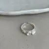 Anillo Cuadrado de Metal Cepillado Esmerilado Irregular para Mujer, Estilo Frío, Temperamento Individual, Anillo de Dedo de Moda Único