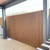 Celosía de plástico y madera estilo Gran Muralla para exteriores, muro perimetral de jardín, patio, balcón y terraza, mampara de plástico y madera resistente al viento