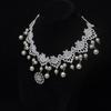 Collar de Encaje Blanco Estilo Coreano Nupcial Colgante de Diamante Brillante Diadema Accesorios para el Cabello Collarín para el Cuello Collar Gargantilla para Niñas