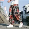 Pantalones florales de estilo étnico tailandés con cintura elástica y cordón para hombre, pantalones de playa tipo cubo para jóvenes talla grande, talla extra grande, comercio exterior