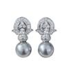 Pendientes Longlongjin de plata 925 con perlas grises sintéticas artificiales de 11 mm, estilo antiguo, oferta especial de TikTok.