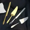 Juego de cuchillo para pastel y espátula de acero inoxidable transfronterizo, cuchillo para pan de mango largo, espátula para postres, frutas, quesos, pizza, herramientas para hornear