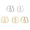 Aretes clásicos populares europeos y americanos transfronterizos de acero de titanio con diamantes en forma de corazón, elegantes, combinables con todo, modernos, con diamantes coloridos, amor, aretes exagerados