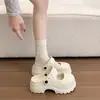 Pantuflas de Color Sólido Mary Jane con Suela Gruesa y Punta Cerrada para Mujer, Calzado de Verano para Exteriores, Nuevo Modelo 2026, Sandalias Integradas Antideslizantes de Eva para Mujer