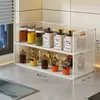 Estante de Almacenamiento para Condimentos, Estante Multicapa para Colocar Aceite, Sal, Salsa y Vinagre para Escritorio, Organizador Multifuncional de Botellas de Condimentos para Cocina