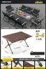 Juego de Mesa y Sillas para Acampar al Aire Libre, Mesa Portátil Tipo Rollo de Huevo, Mesa Plegable para Exteriores, Silla Kermit, Mesa y Sillas de Picnic