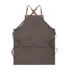 Comercio Exterior Transfronterizo Lona Gruesa Impermeable a Prueba de Aceite Delantal Doméstico Delantal de Trabajo para Cocina y Jardinería Venta al por Mayor con Logo Personalizable