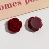 Accesorios Populares de Rosa Afelpada para Otoño e Invierno Rose de Terciopelo Rojo Material para Pendientes y Tocados DIY Accesorios de Flor