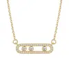 Collar Geométrico de Moda Minimalista de Cobre Microincrustado de Venta Caliente Transfronteriza para Mujer, Joyería de Cadena para Clavícula de Zirconia de Lujo Ligero de Nicho de Alta Gama