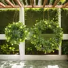 1 Peça de Coroa de Buxo Artificial Verde Vibrante para Primavera e Verão Guirlanda Realista de Buxo Artificial para Porta da Frente, Casa, Pátio, Casamento, Uso Interno e Externo, Coroa Decorativa com Aparência Natural, Perfeita para Pendurar na Porta Sazonal, Varanda ou Vitrine