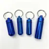 Llavero Colgante de Aleación de Aluminio para Exteriores Mini Caja Impermeable para Pastillas Botella de Pastillas de Primeros Auxilios Sellada Caja Pequeña a Prueba de Humedad para Medicamentos