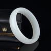 Pulseira de Vidro Imitação de Jade, Tira Larga, Jade Dez Yuan, Barraca de Rua, Pulseira de Jade Branco Fluido, Pulseira Prensada com Pó de Jade Vermelho e Verde